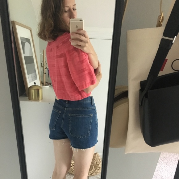 SOLD Hand Painted Silk Boxy Crop Top - Picture 6 of 7